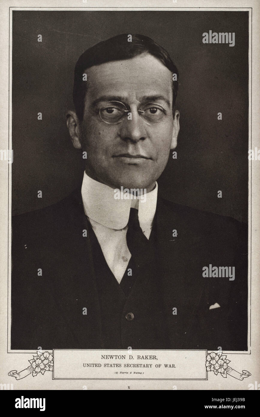 Newton D. Baker, secrétaire de la guerre - l'impression hélio du New-York Times Banque D'Images