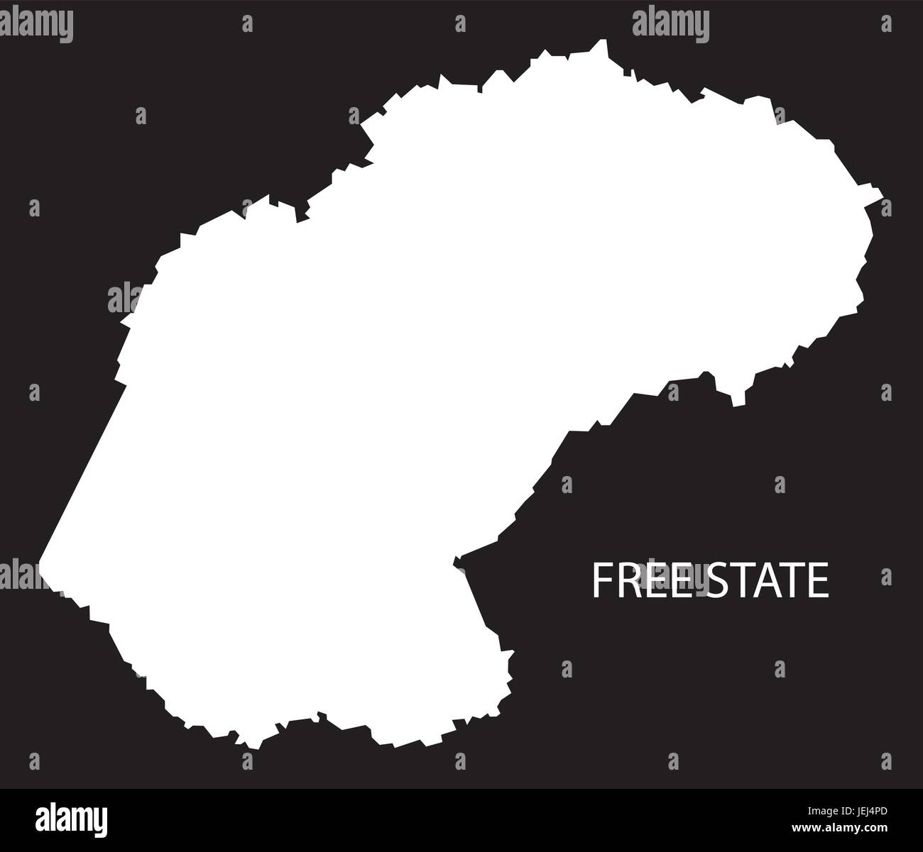 Etat libre d'Afrique du Sud noir carte illustration silhouette inversée Illustration de Vecteur Etat libre d'Afrique du Sud noir carte illustration silhouette inversée Illustration de Vecteur