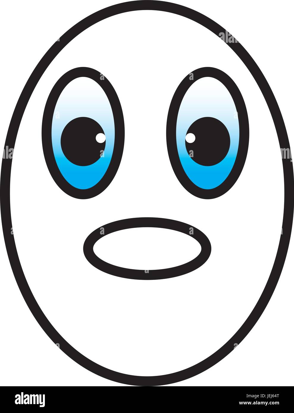 Eggman portrait dessiné surprise aux yeux bleus Illustration de Vecteur