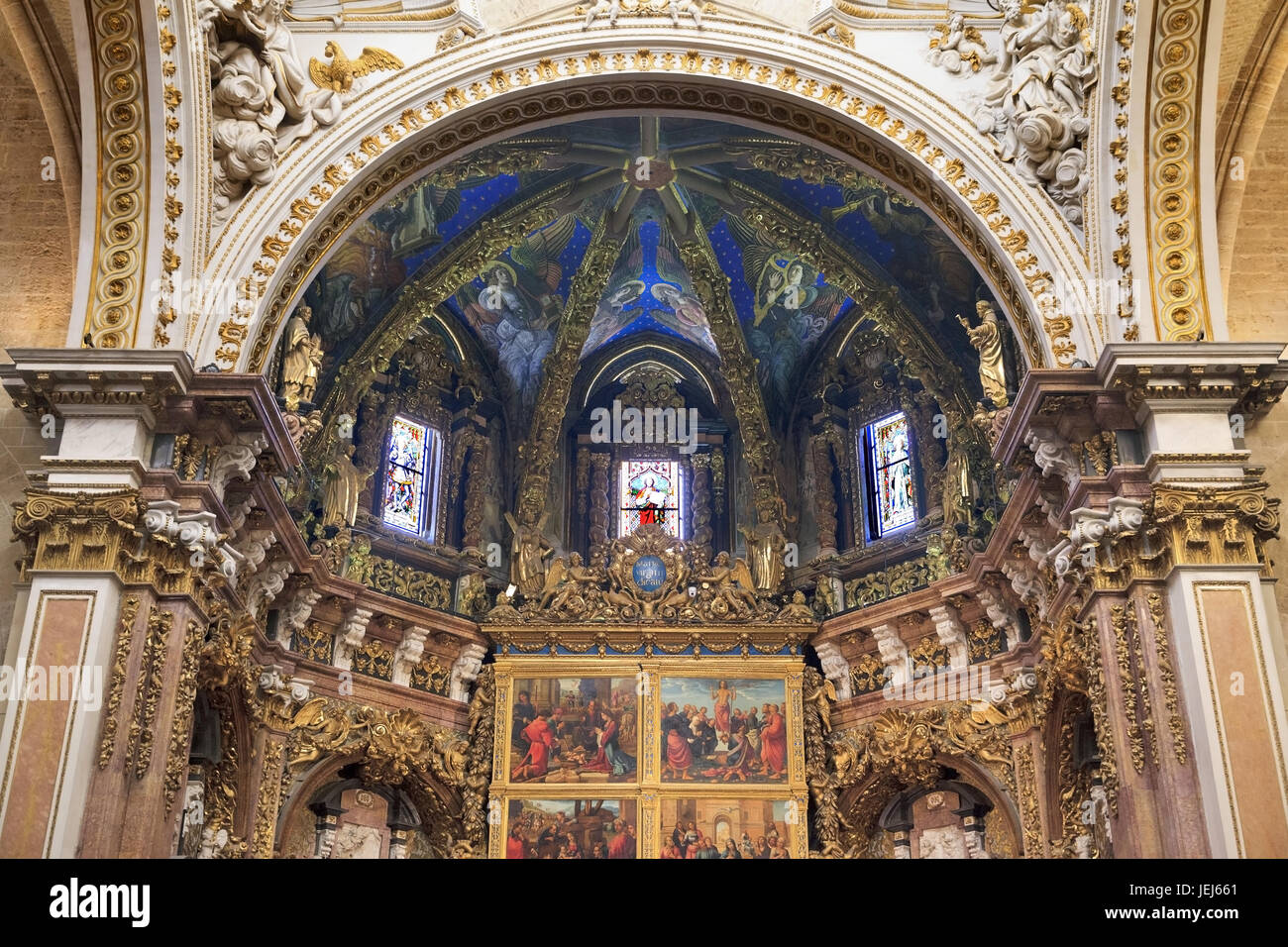 Modifier l'Arch et plafond dans la cathédrale de Valence Banque D'Images