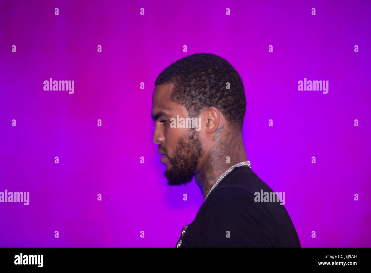 Los Angeles, États-Unis. 24 juin 2017. Dave East réalise des représentations sur scène principale pendant 2017 BET Experience Los Angeles Convention Center juin 24,2017 Los Angeles, Californie. Banque D'Images
