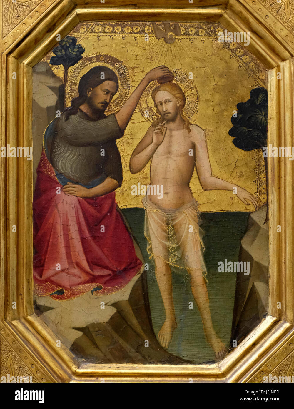 Le Baptême du Christ, probablement par Lorenzo Monaco, circa 1387 Banque D'Images