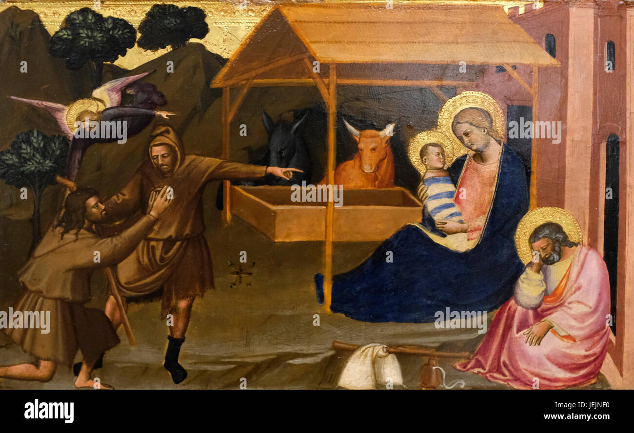 Adoration des bergers, 1383 - Niccolo di Pietro Gerini Banque D'Images