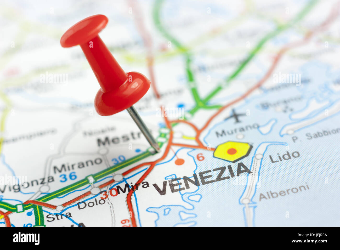 Venise sur une carte Banque D'Images