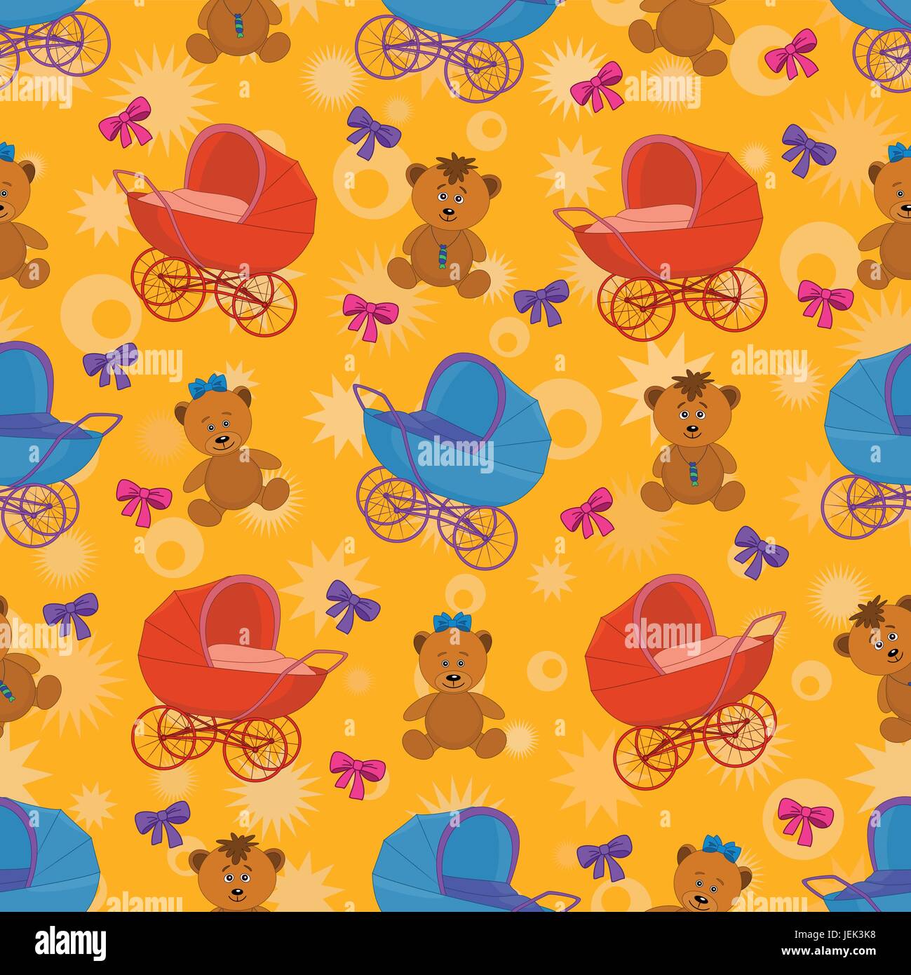 Caricature transparente contexte : ours en peluche, des poussettes et des archets. Vector Illustration de Vecteur