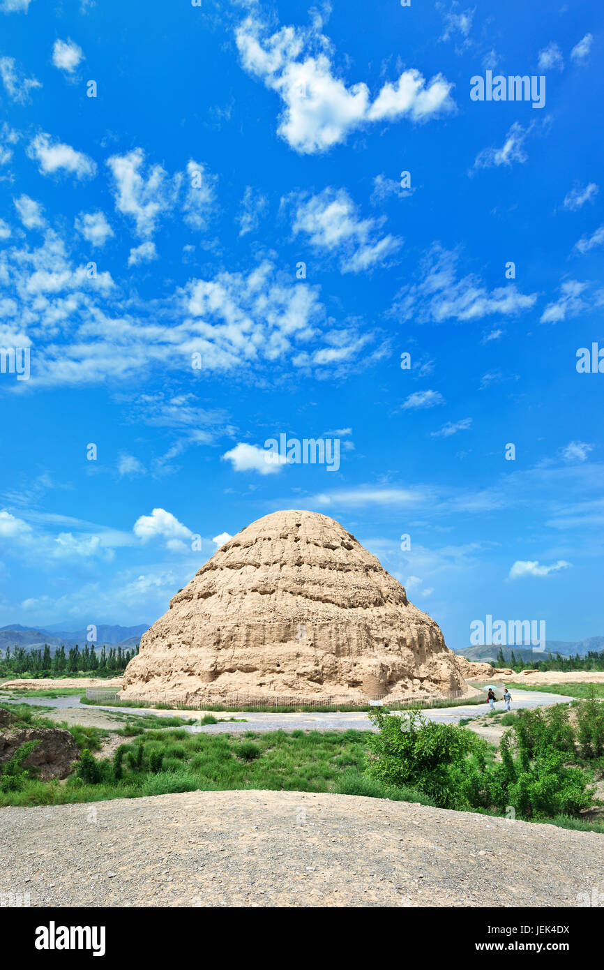 L'Ouest Xia Tombes impériales à Yinchuan, Ningxia Province, China Banque D'Images