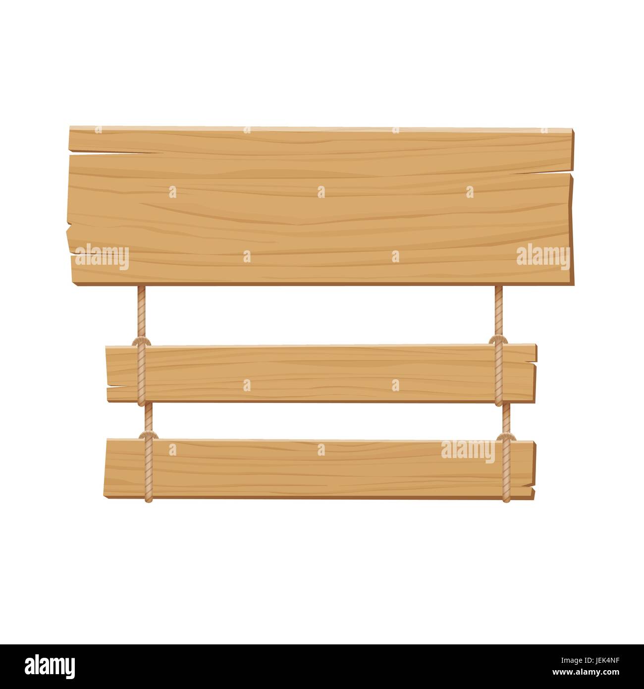 Panneau en bois isolé sur fond blanc Illustration de Vecteur