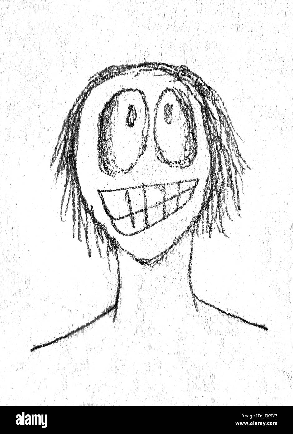 Crazy Funny Character Sketch Portrait Banque D'Images
