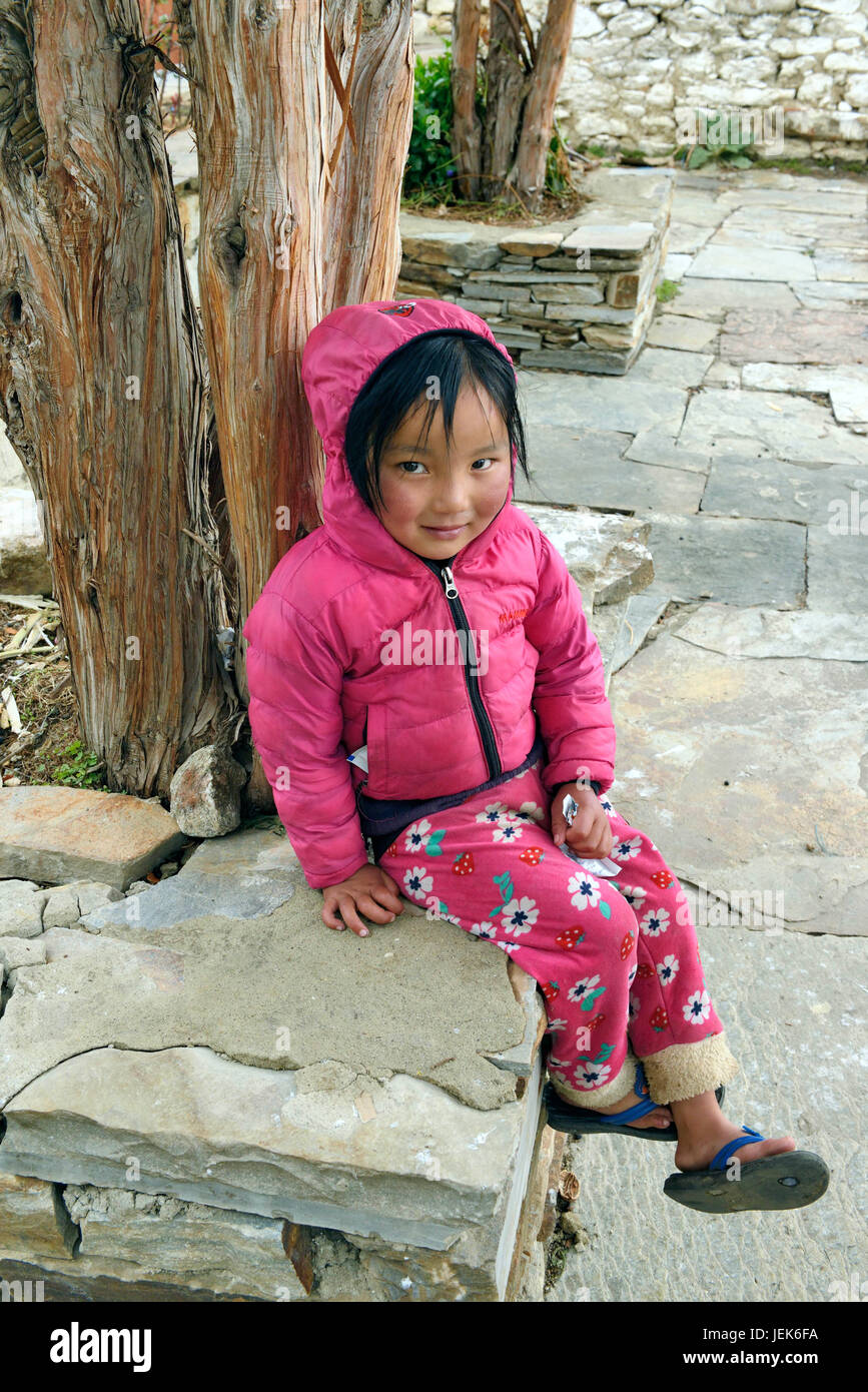 Petite fille, Thimphu, Bhoutan, Asie Banque D'Images