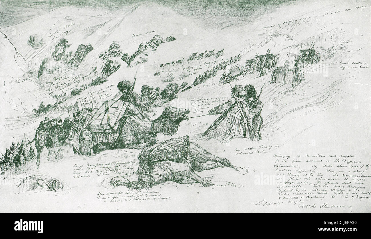 Agression de l'armée russe à Erzurum 1916 Banque D'Images