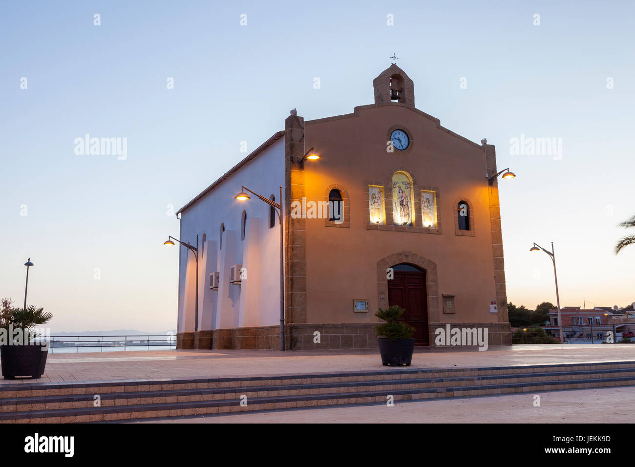 Église Ermita de Nuestra Senora del Carmen à Isla Plana, Région de Murcie, Espagne Banque D'Images