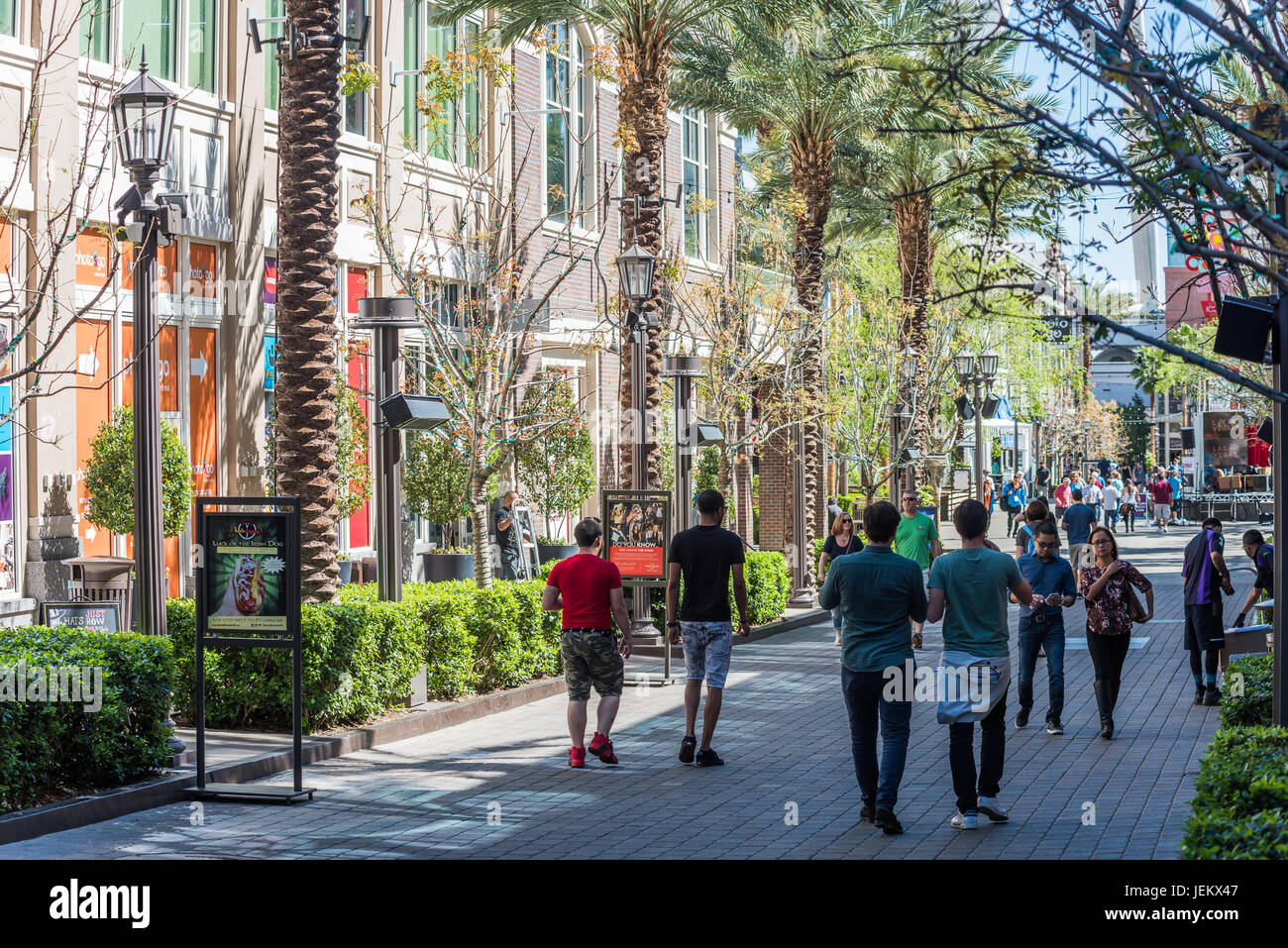 La Promenade de Linq près du Strip de Las Vegas Banque D'Images