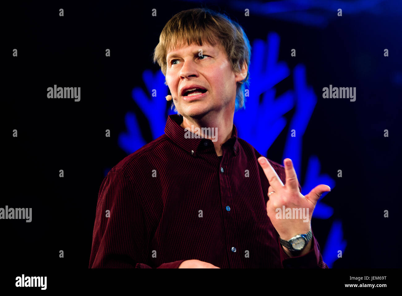 Nic Arnold, auteur de l'horrible Science series de Boks pour les enfants, qui apparaissent à la 2017 Hay Festival de la littérature et les arts, Hay-on-Wye, au Pays de Galles UK Banque D'Images