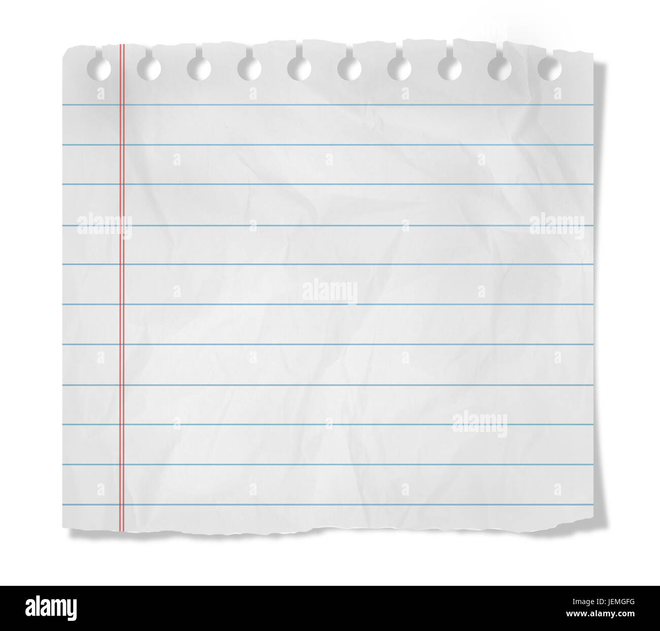 Feuille de papier, l'espace vide isolated on white Banque D'Images