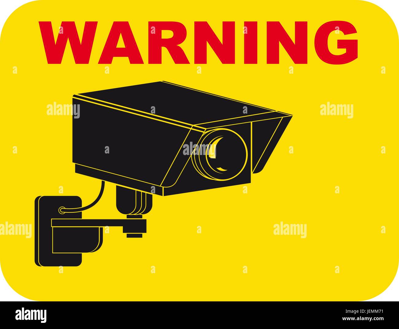 Surveillance avertissement plat Illustration de Vecteur