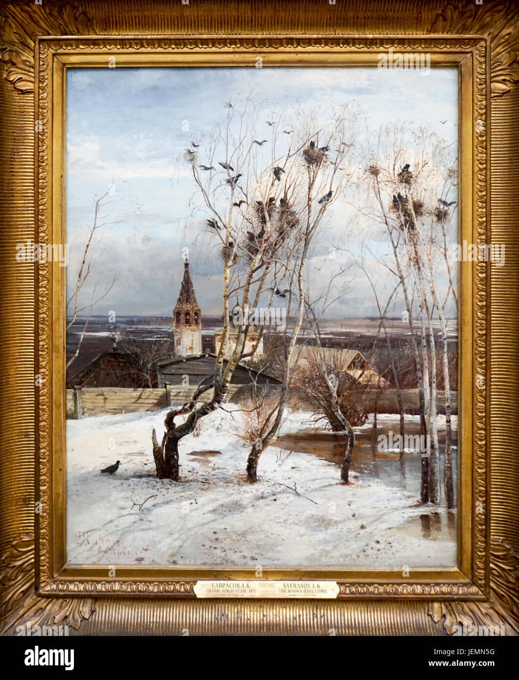 Alexeï Savrassov Les Freux sont arrivés (1871), peinture sur l'affichage à la Galerie Tretiakov (GTG) une galerie d'art à Moscou, Russie, le lieu de Banque D'Images