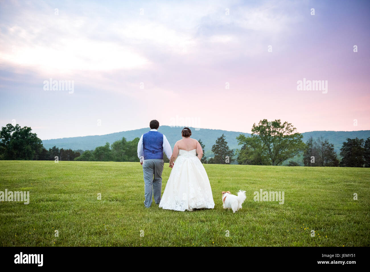 Campagne rustique à la célébration de mariages Wolftrap Farm, Gordonsville, Virginia, USA. Banque D'Images