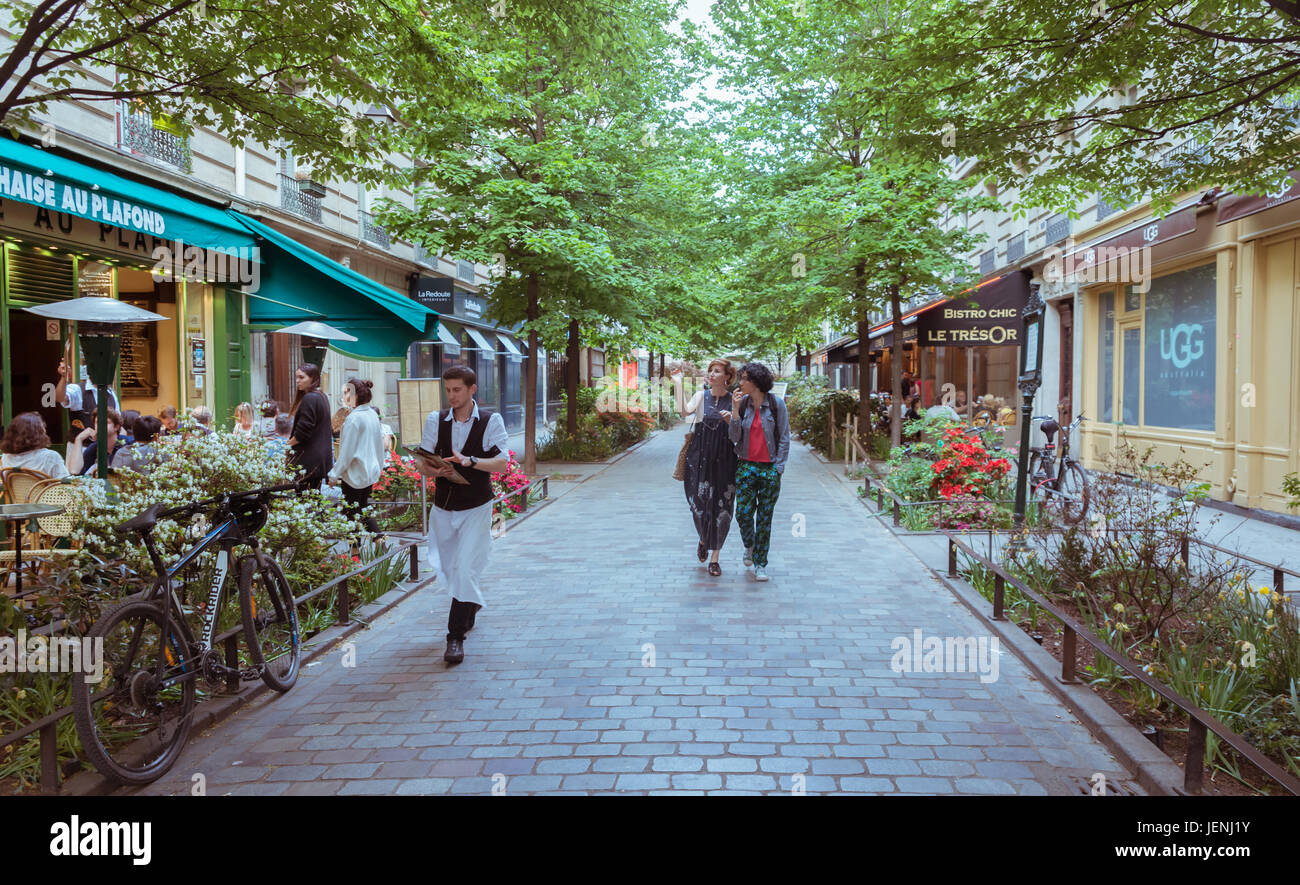 France, Paris, quartier du Marais, Rue du Tresor Banque D'Images