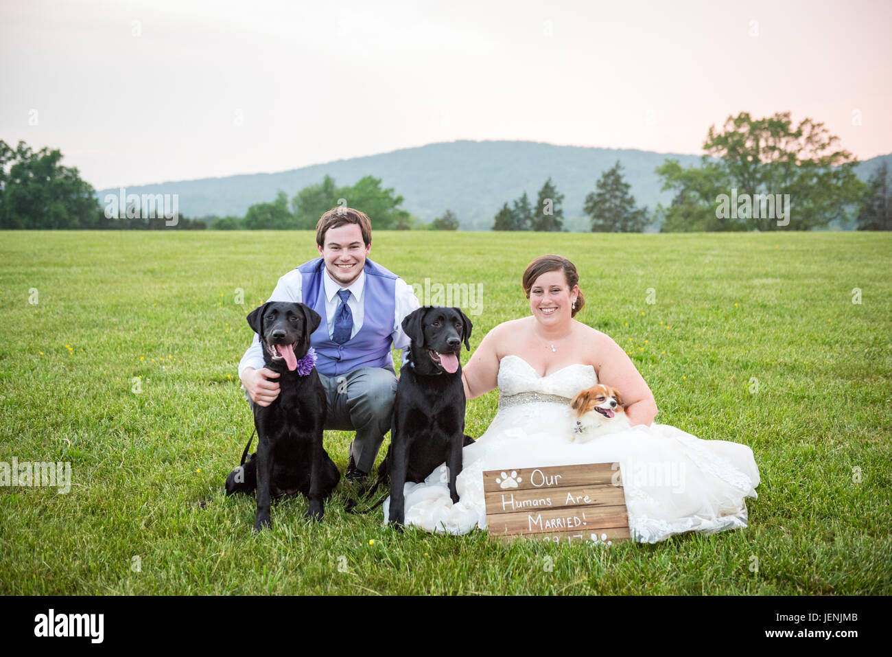 Campagne rustique à la célébration de mariages Wolftrap Farm, Gordonsville, Virginia, USA. Banque D'Images