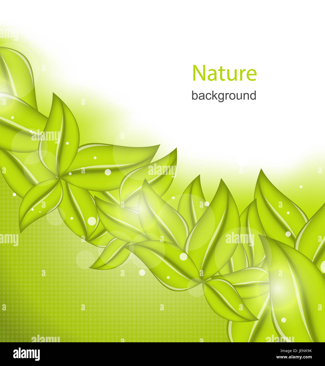 Illustration Nature fond avec Eco Vert feuilles - Banque D'Images