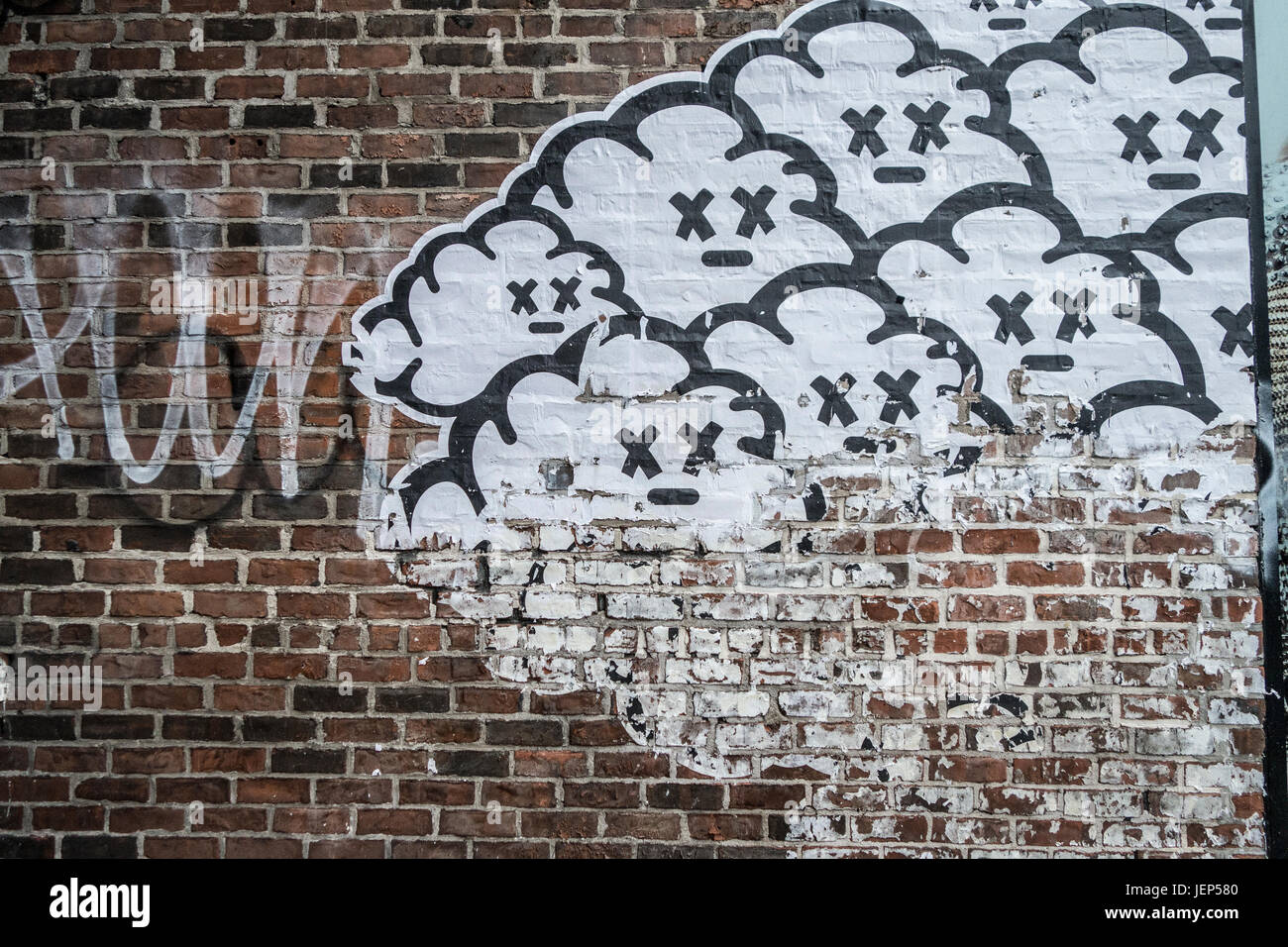 Nuages graffiti avec x points, car les yeux Banque D'Images