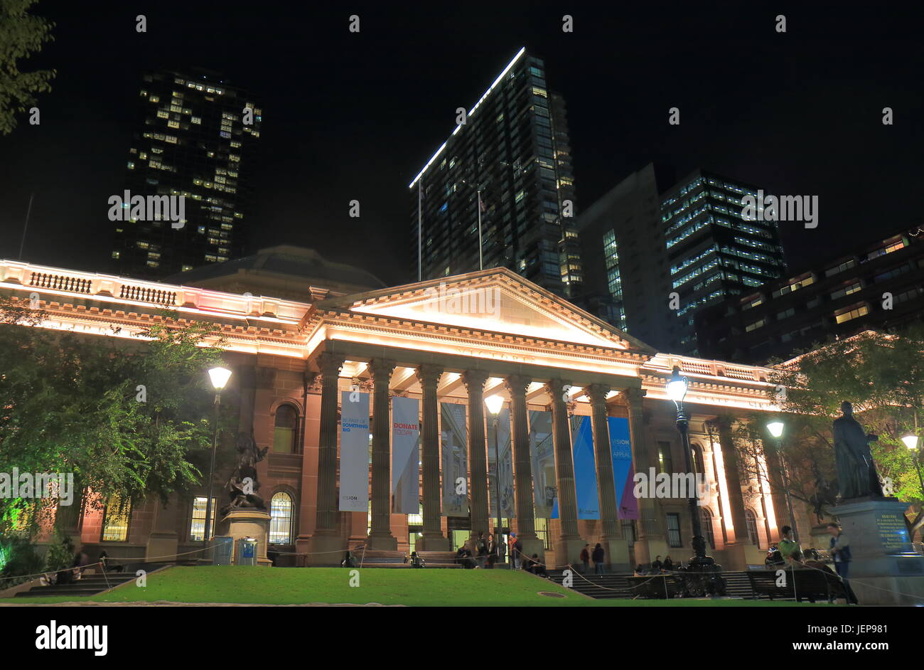 L'architecture historique de la bibliothèque de Melbourne Australie Banque D'Images