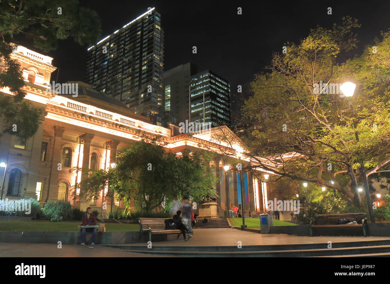 L'architecture historique de la bibliothèque de Melbourne Australie Banque D'Images