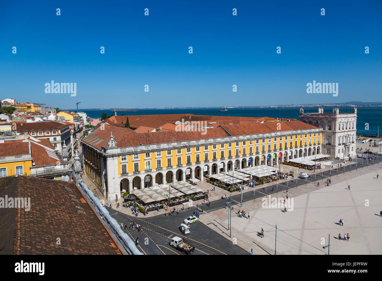 Lisbonne, Portugal - le 19 mai 2017 : Vue aérienne de comercio square, Lisbonne Banque D'Images