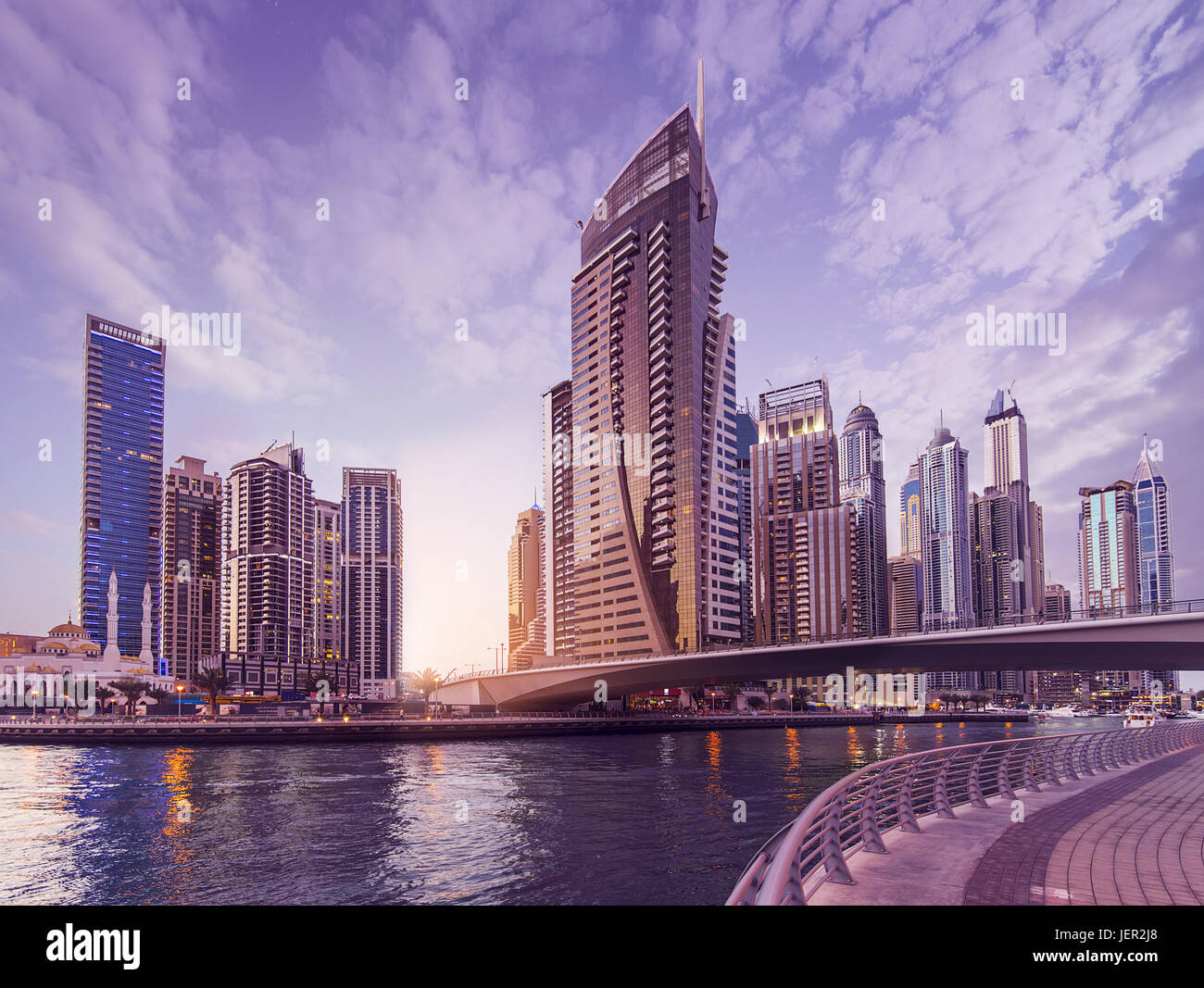 La Marina de Dubaï Skyline Banque D'Images
