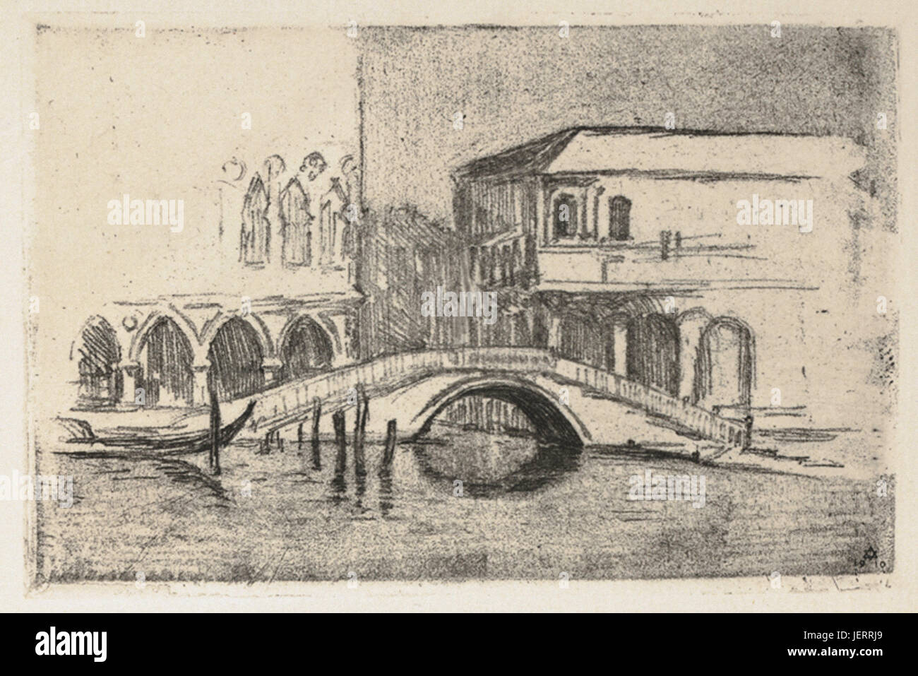 Eau-forte représentant Venise de Hermann frappé Banque D'Images