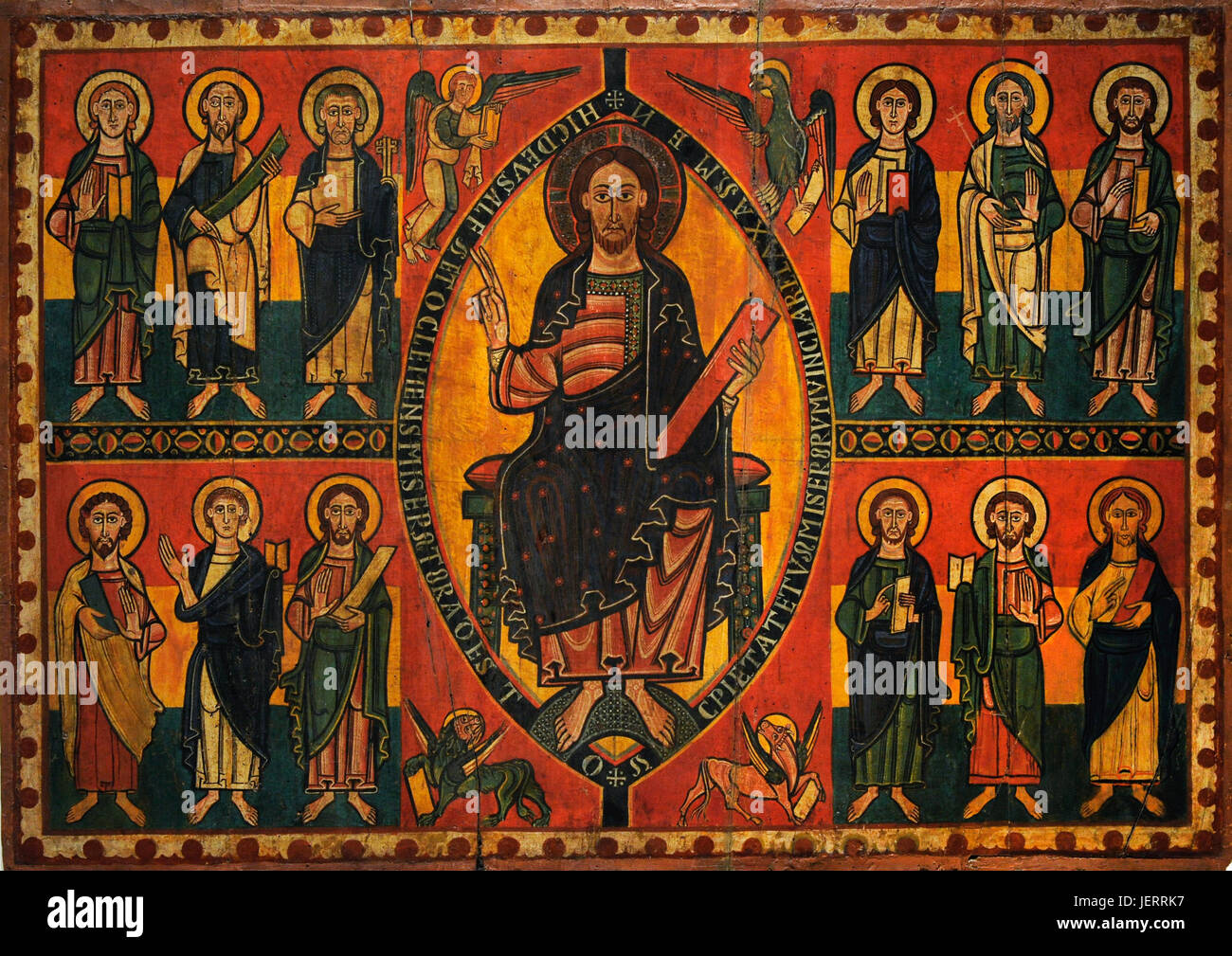 Anonyme. La Catalogne. Ripoll atelier. Autel de frontale Esquius, deuxième trimestre de 12e siècle. Probablement de l'église de Santa Maria, Château de Besora, Espagne. Musée national d'Art de Catalogne. Barcelone. La Catalogne. L'Espagne. Banque D'Images