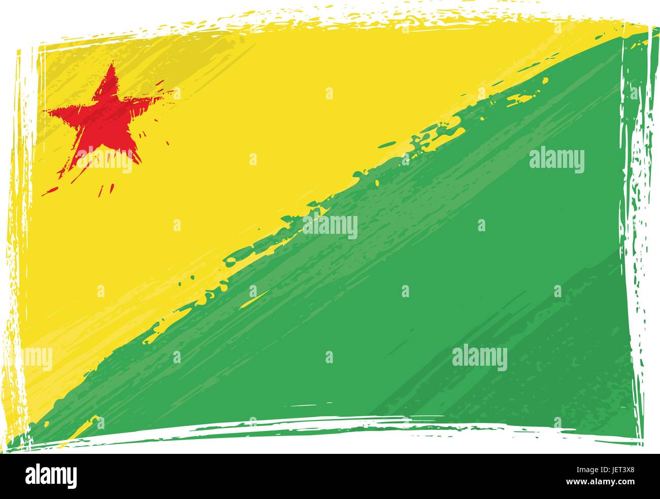 Drapeau, acre, au sud, le Brésil, l'état, fédéral, brésilien, isolé, l'Amérique, Illustration de Vecteur