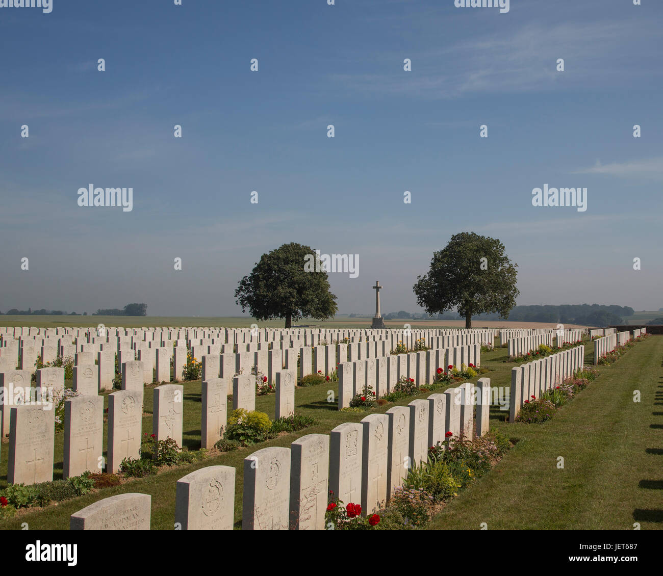 ROCQUIGNY-EQUANCOURT ROAD cimetière britannique de la Grande Guerre Banque D'Images