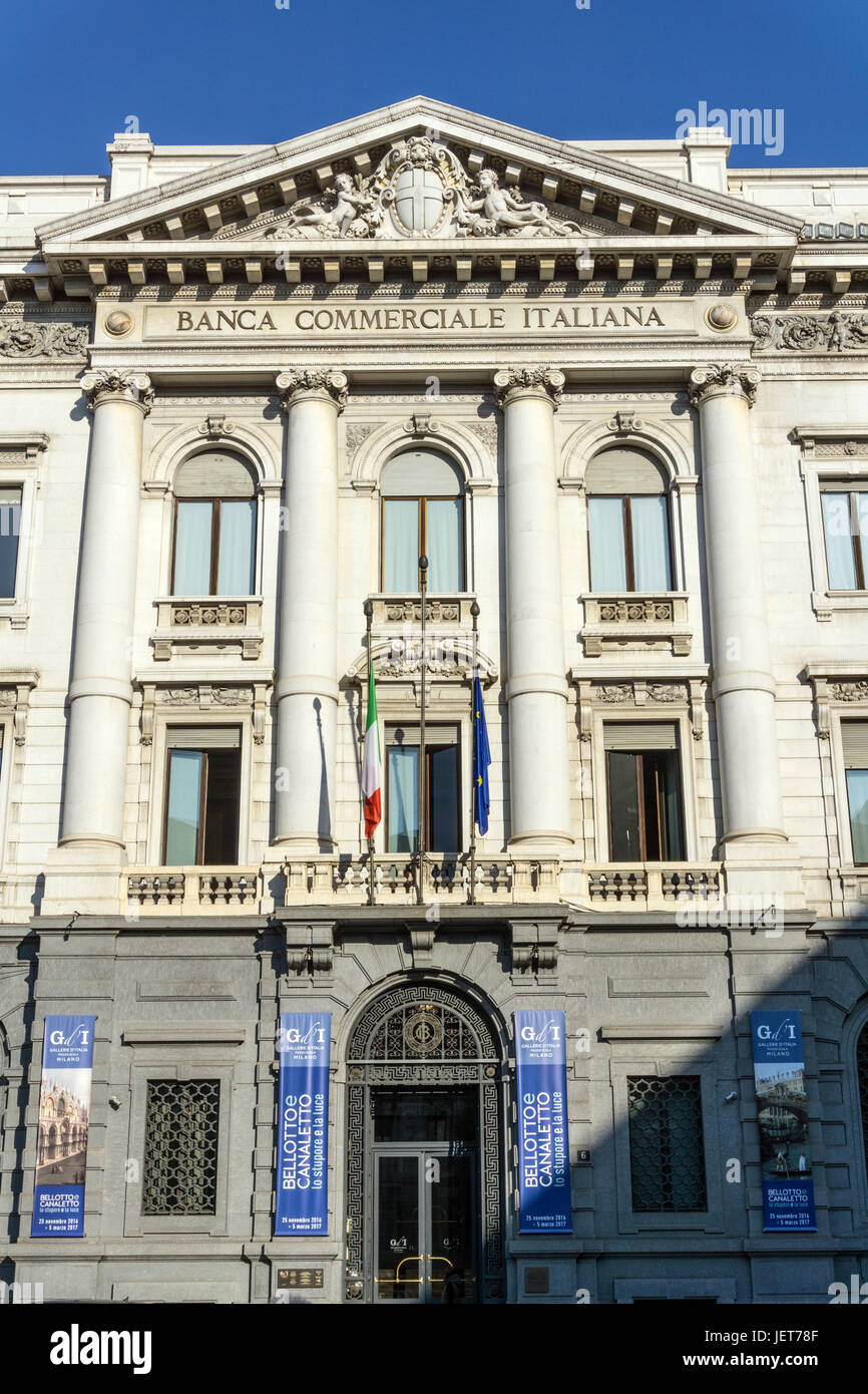 L'Italie, Lombardie, Milan, Banca Commerciale Italiana in Piazza della Scala Banque D'Images