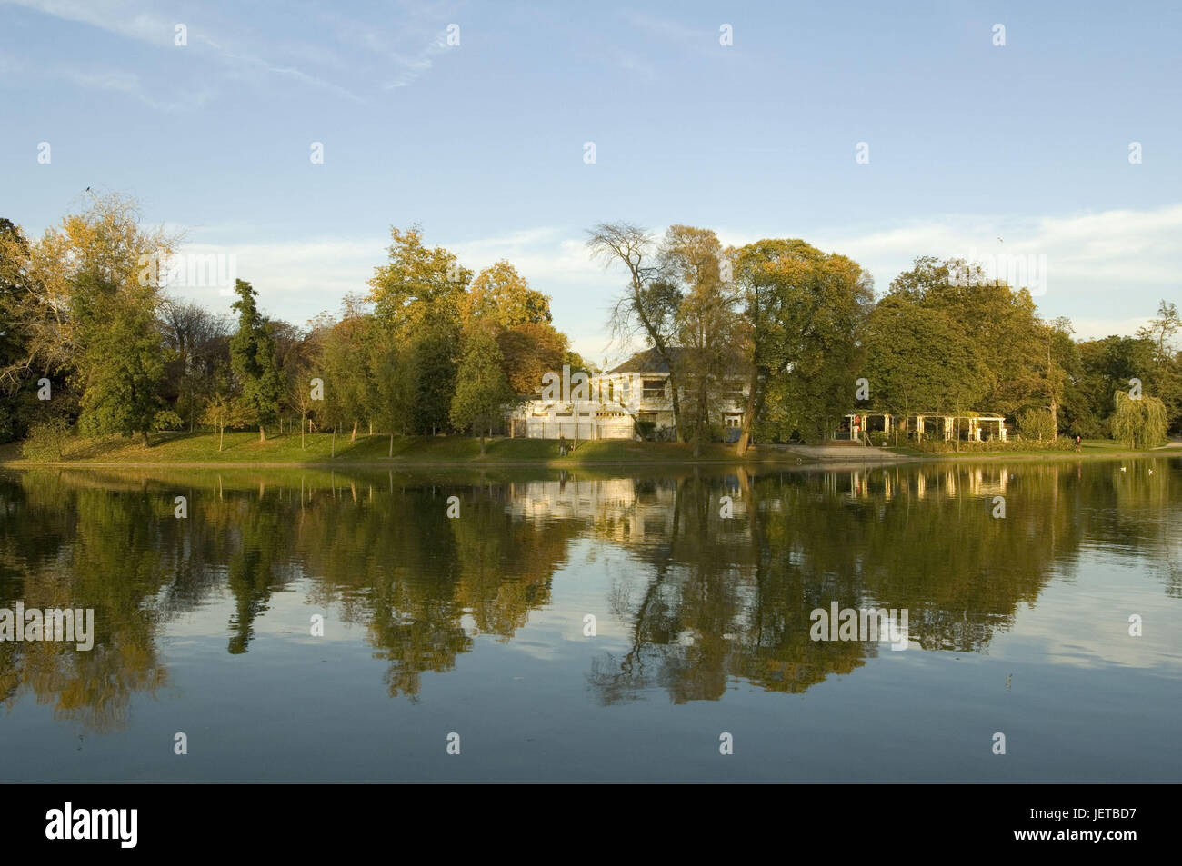 France, Paris, Bois de Vincennes, lac Daumesnil, port, immeuble, Banque D'Images