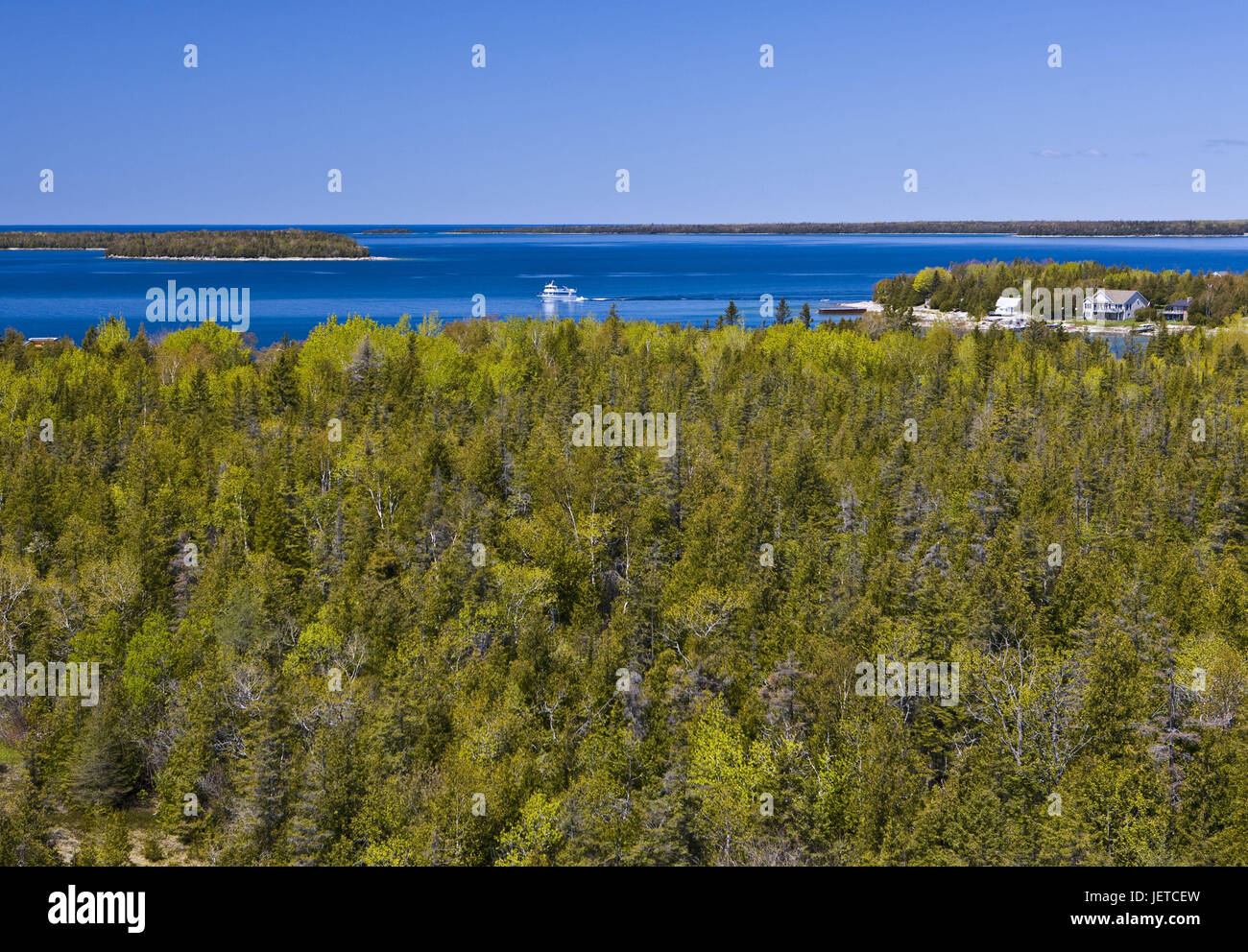 Le Canada, l'Ontario, à Tobermory, Parc National de la Péninsule-Bruce, paysage, vue, saumure supérieur, les îles, le parc marin national Fathom Five, Banque D'Images