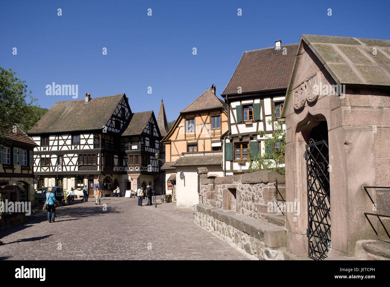 France, Alsace, Kaysersberg, vue locale, Banque D'Images