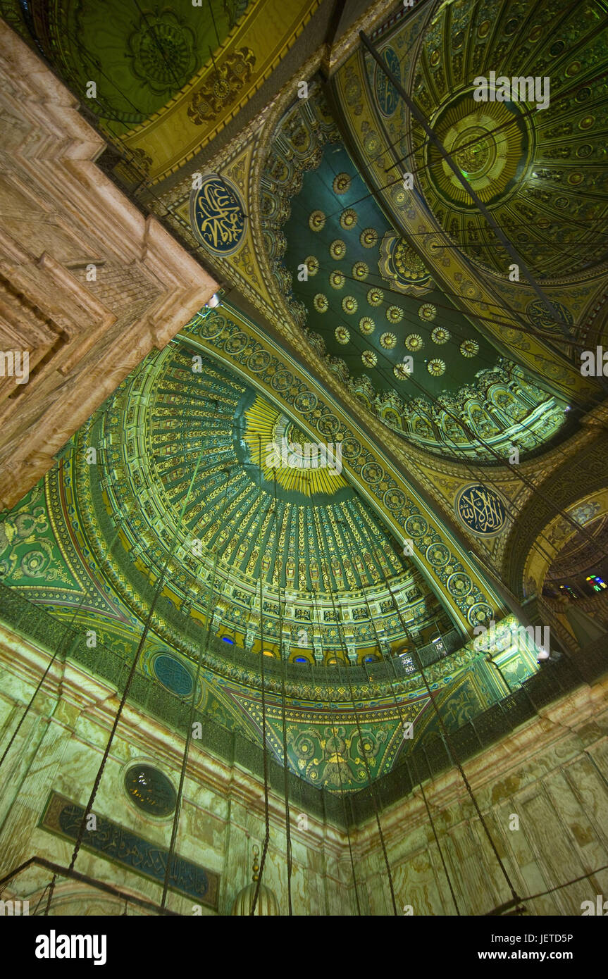 Photo de l'intérieur de la mosquée de Mohammed Ali, Le Caire, Egypte, Afrique, Banque D'Images