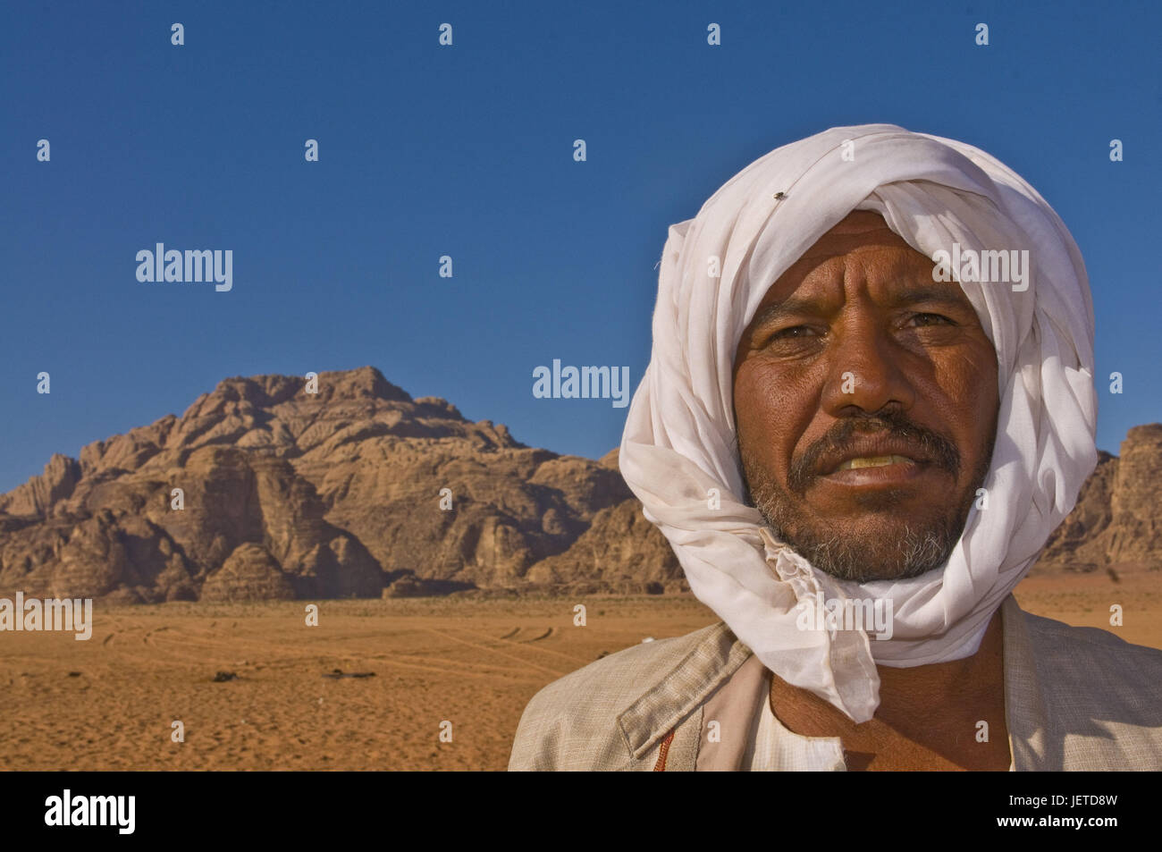 Bédouin, portrait, Wadi Rum, Jordanie, Banque D'Images