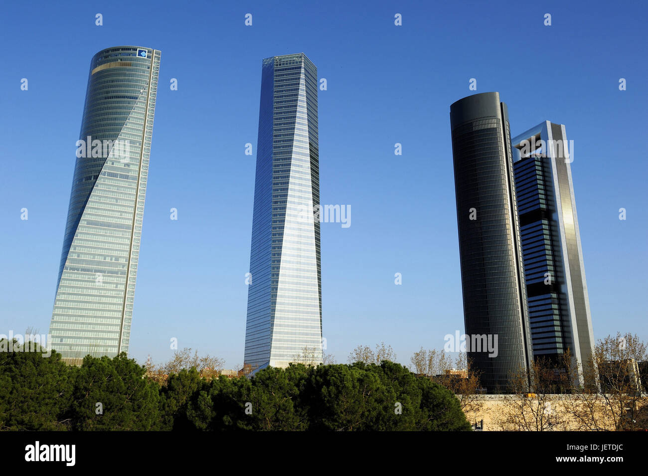 Espagne, Madrid, Torre Espacio, Torre de Cristal, Torre Sacyr Vallehermoso, Torre Repsol, Banque D'Images