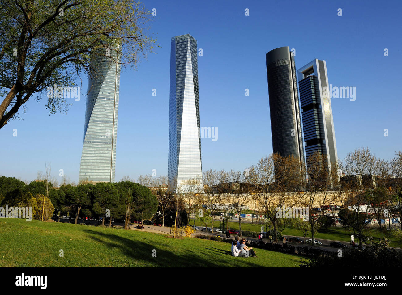 Espagne, Madrid, Torre Espacio, Torre de Cristal, Torre Sacyr Vallehermoso, Torre Repsol, Banque D'Images