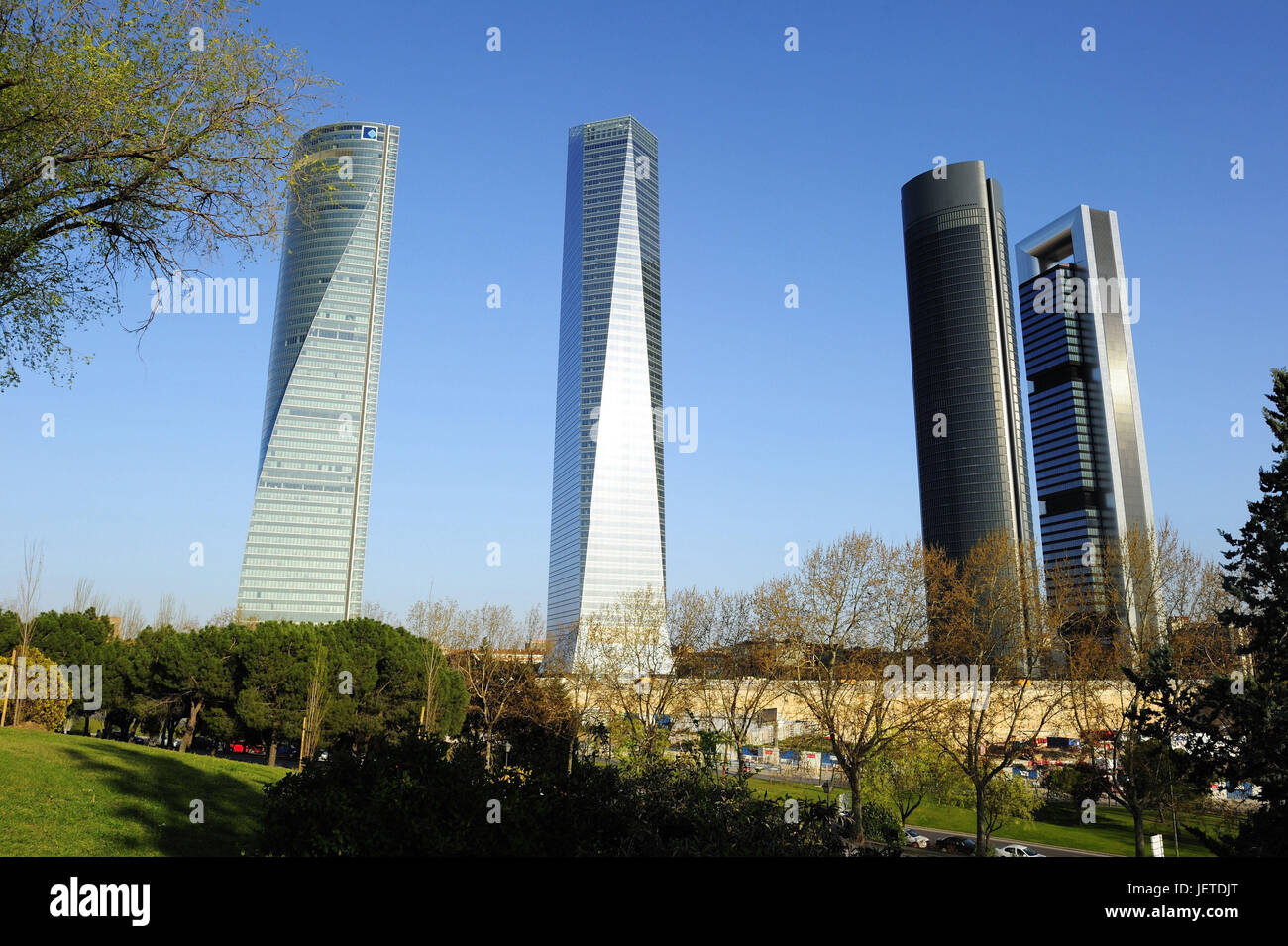 Espagne, Madrid, Torre Espacio, Torre de Cristal, Torre Sacyr Vallehermoso, Torre Repsol, Banque D'Images