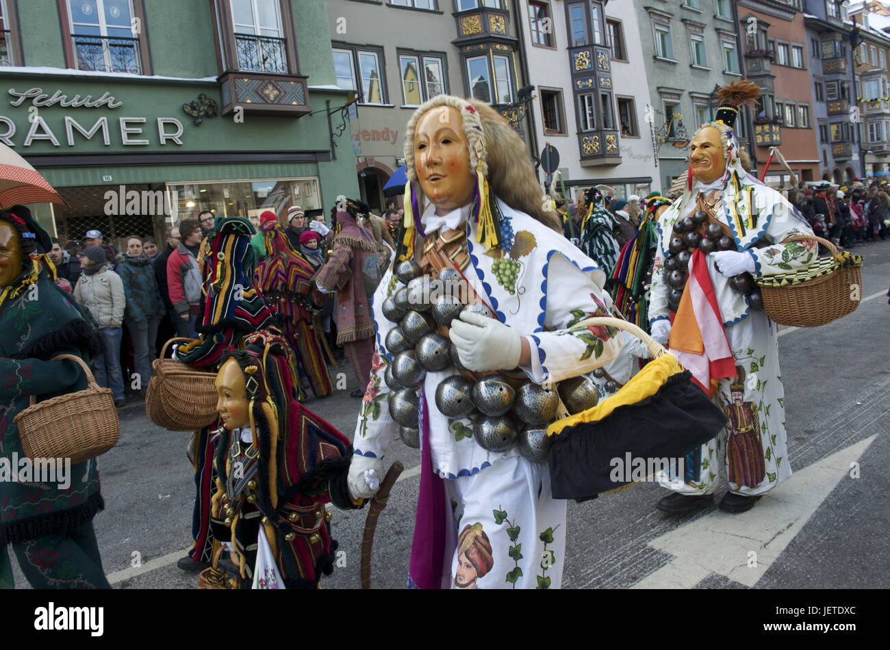 Allemagne, Bade-Wurtemberg, Rottweil, Rottweiler fool's Guild, Gschell et mordre à l'avant-plan, Banque D'Images