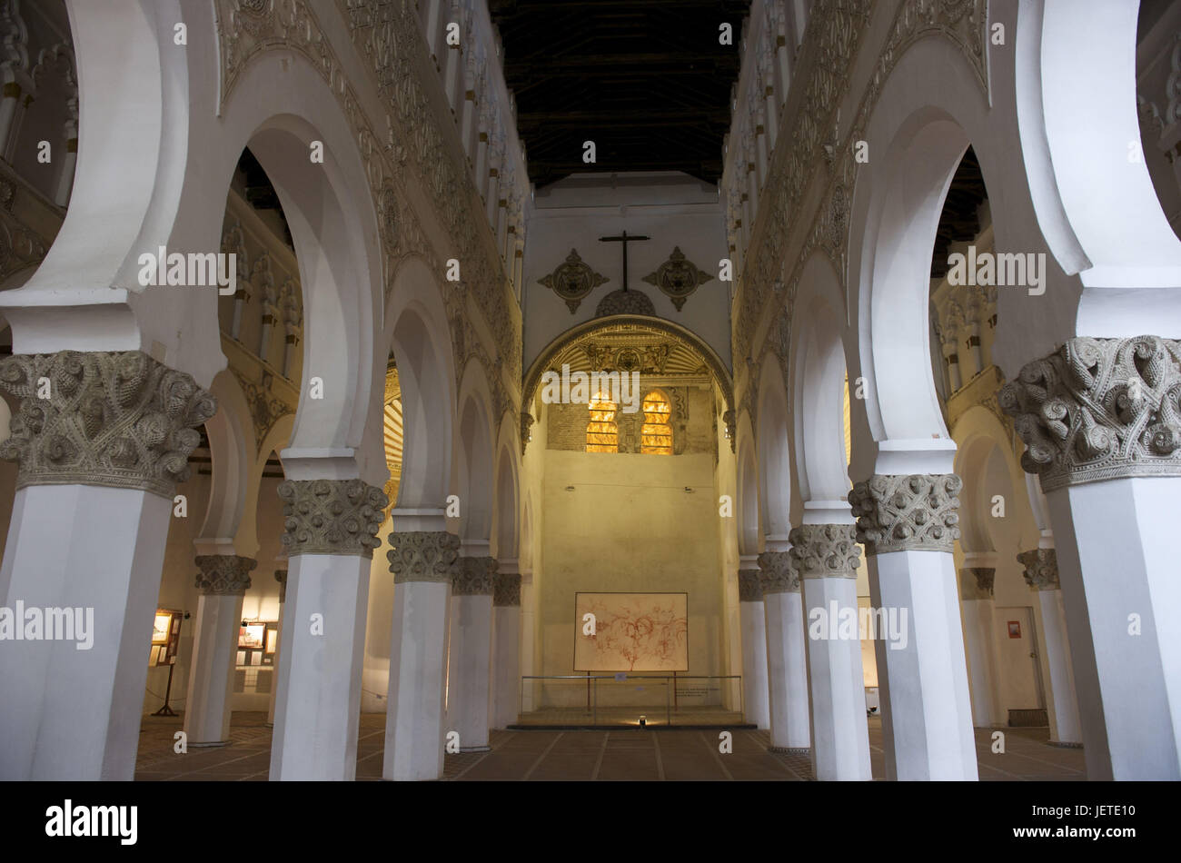 L'Espagne, la région de Kastilien-La Mancha, Tolède, synagogue Santa María la Blanca, Banque D'Images