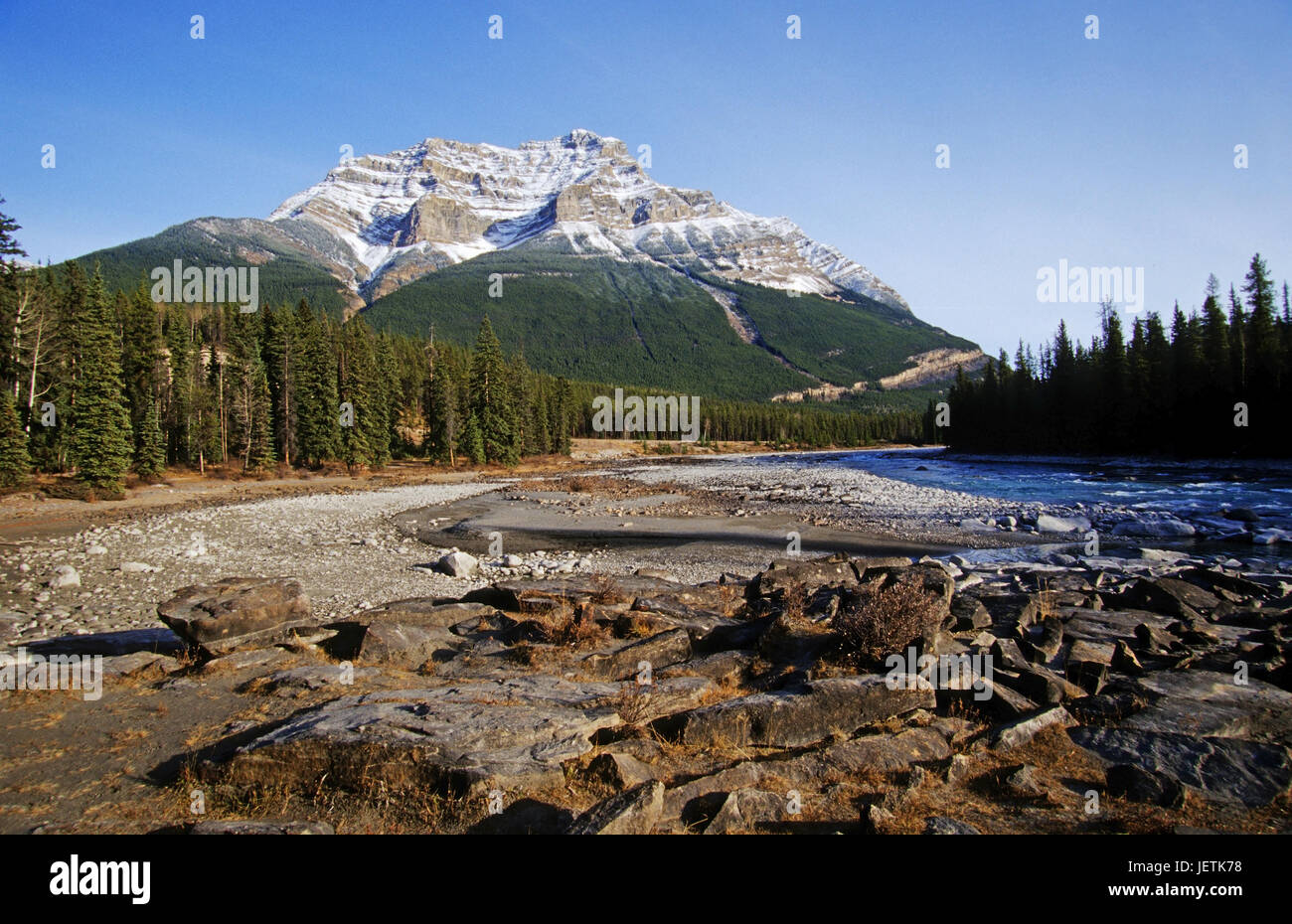 Paysage dans les montagnes Rocheuses, Jasper N.P., Canada, Landschaft in den Rocheuses, Kanada Banque D'Images