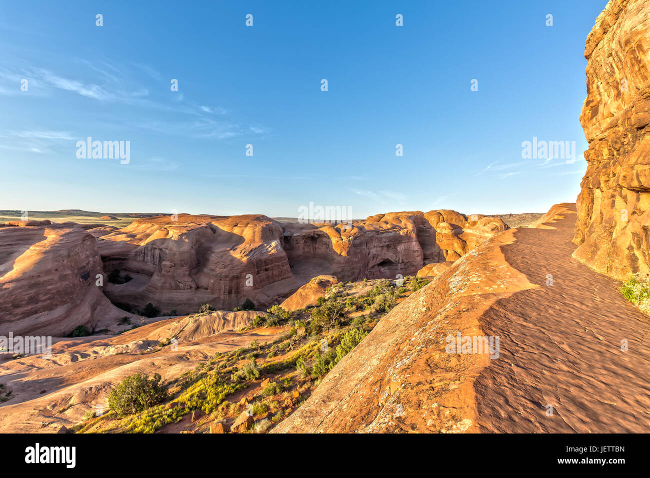 Au Sentier de randonnée à Delicate Arch dans Arches National Park dans l'Utah Banque D'Images