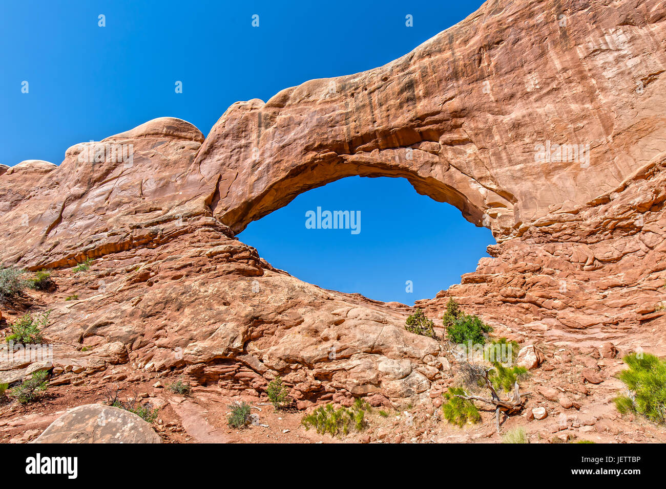 Dans la fenêtre du Sud Parc National Arches dans l'Utah Banque D'Images