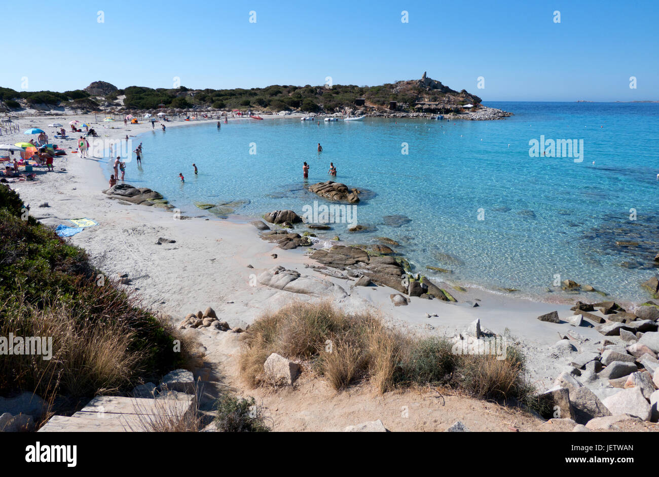 Plage De Sable De Punta Molentis Villasimius Sardaigne