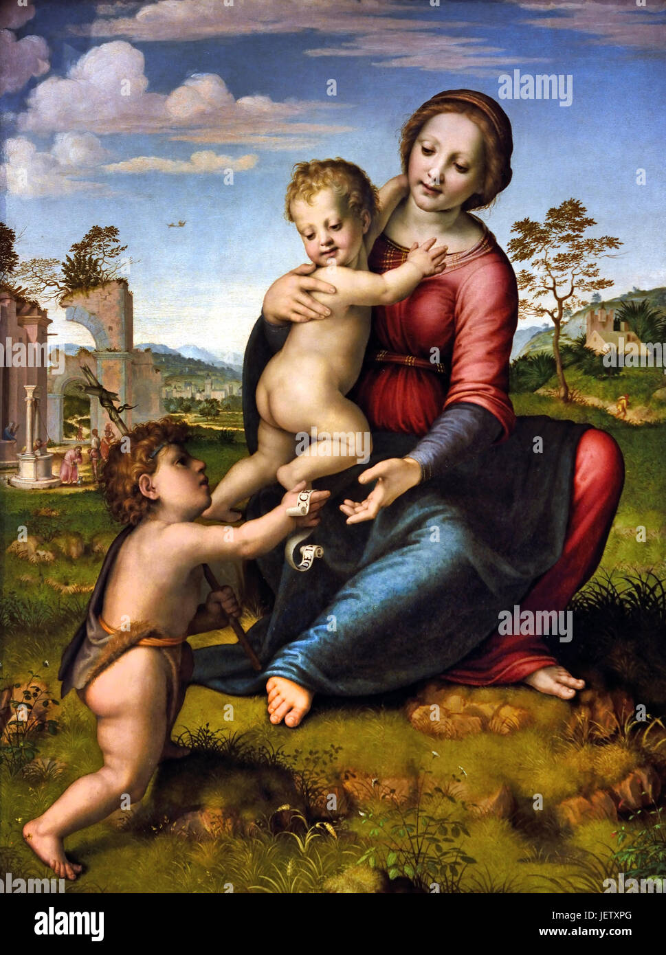 Ou bien de la Madonna Madonna et l'enfant avec le jeune Saint Jean Baptiste 1510 1482 -1525 Franciabigio Florence peintre italien de la Renaissance Florentine.( son vrai nom peut avoir été Francesco di Cristofano, cependant il est également appelé soit Marcantonio Franciabigio ou Francia Bigio. ) Banque D'Images