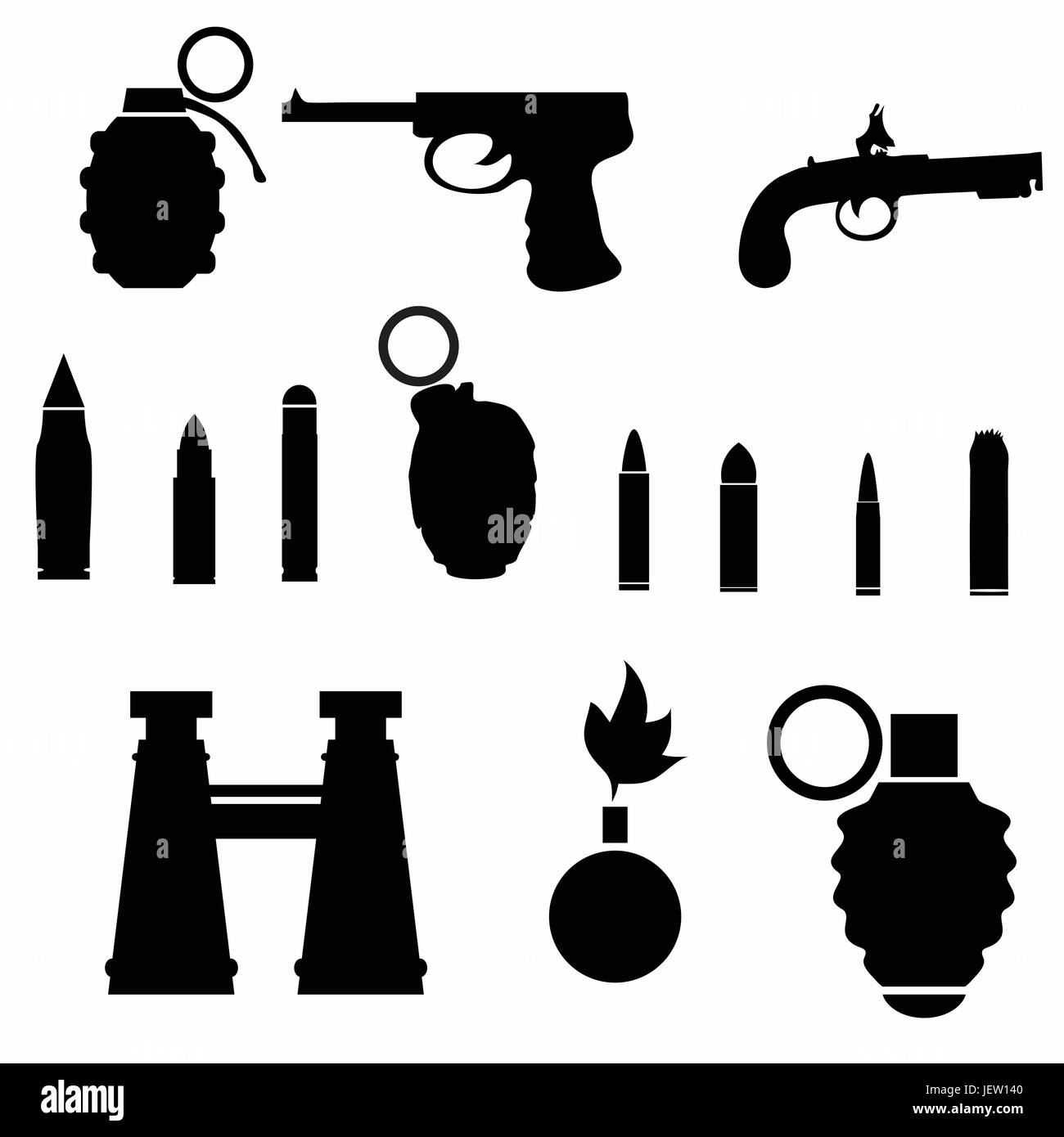 Isolés, armée, guerre, metal, protéger, protection, pistolet, le bras, arme, armée, Illustration de Vecteur